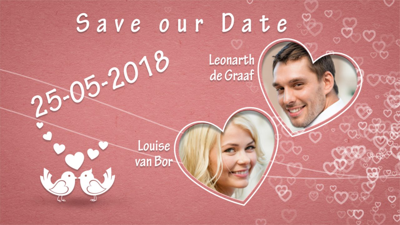 Save the date - Pinky Love - Digitale uitnodiging