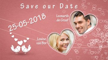 Save the date - Pinky Love - Digitale uitnodiging
