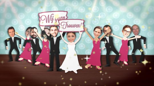 Digitale trouwkaart of Save the Date - Dancing