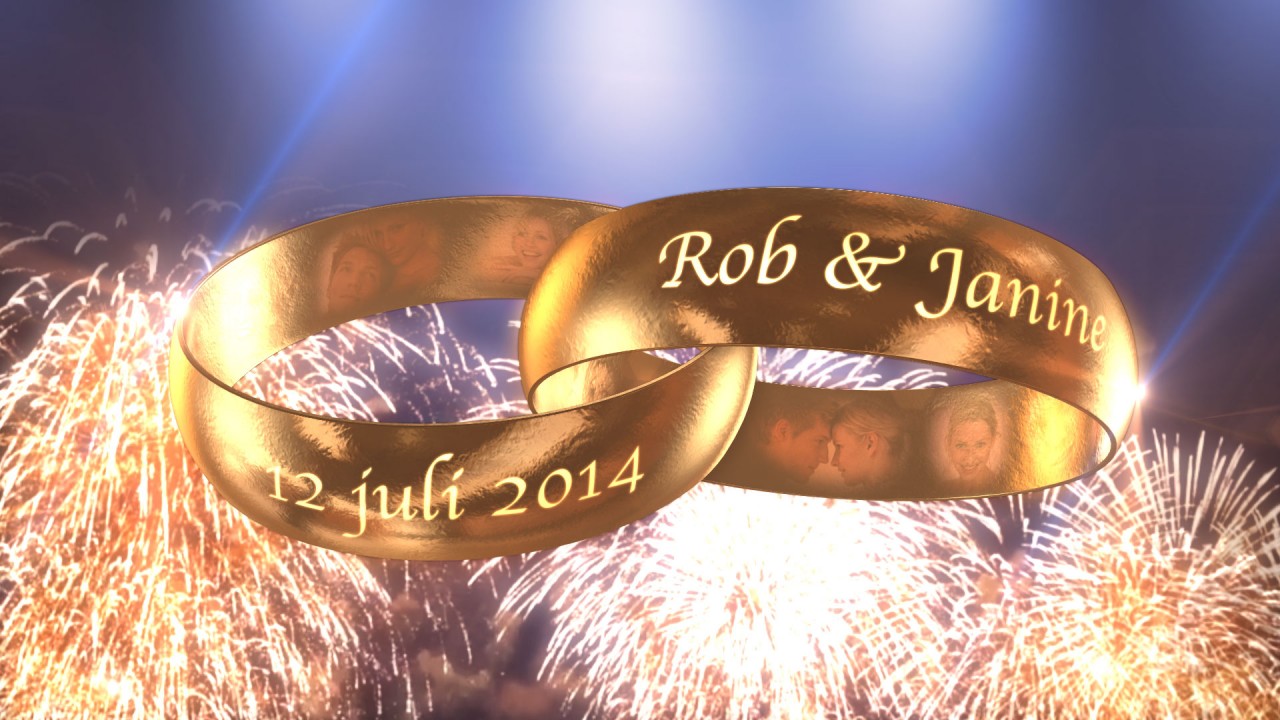 Digitale uitnodiging of Save the Date - Mystic Circles; samensmeltende trouwringen.