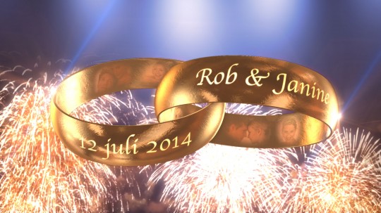 Digitale uitnodiging of Save the Date - Mystic Circles; samensmeltende trouwringen.