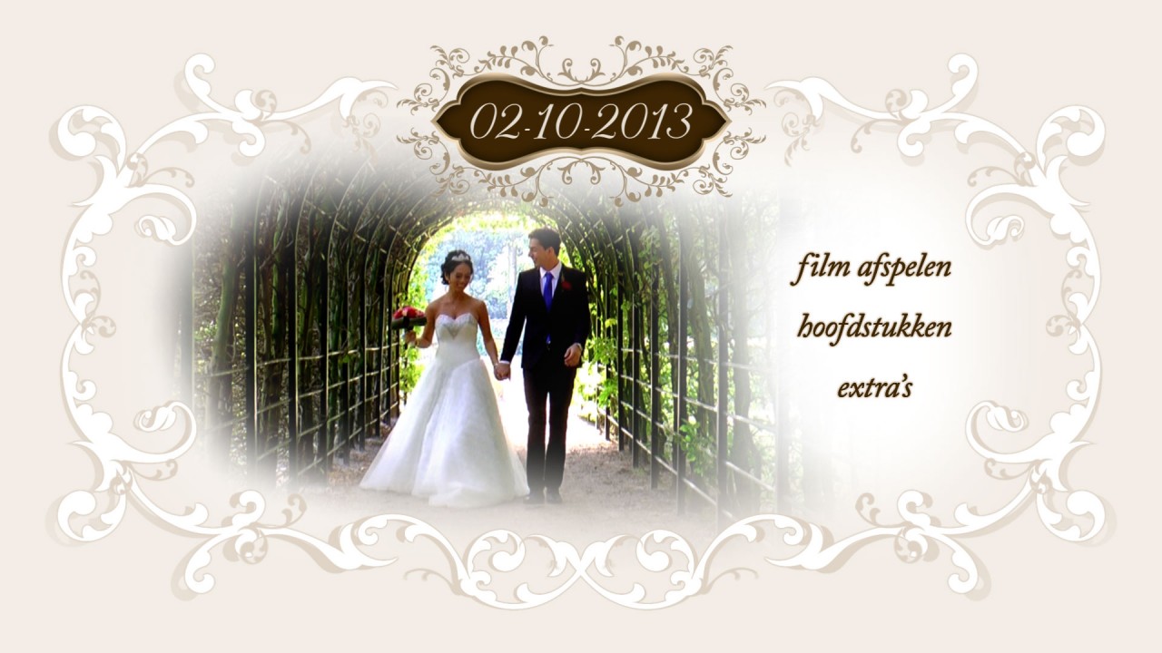 Elegance DVD en Blu-ray menu voor een gracieuze opening van jullie trouwfilm - Hoofdmenu