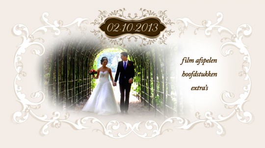 Elegance DVD en Blu-ray menu voor een gracieuze opening van jullie trouwfilm - Hoofdmenu