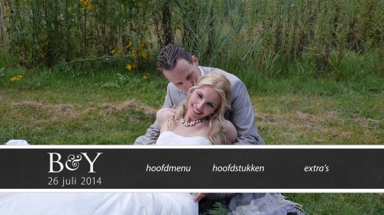 Sereen Blu-ray Pop-up menu voor bijvoorbeeld jullie trouwvideo