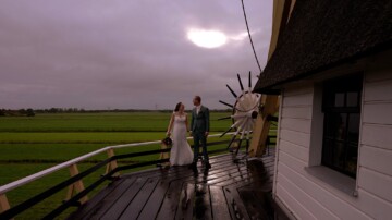 Videograaf Baarn - Bruidspaar op molen Westbroek