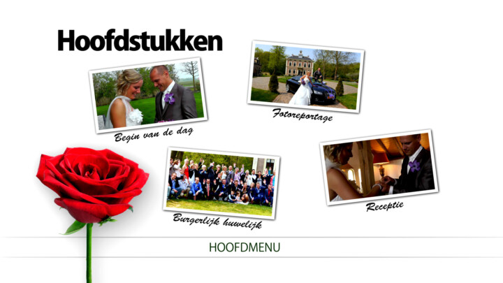 Romantisch DVD en Blu-ray menu voor een trouwvideo - Hoofdstukken
